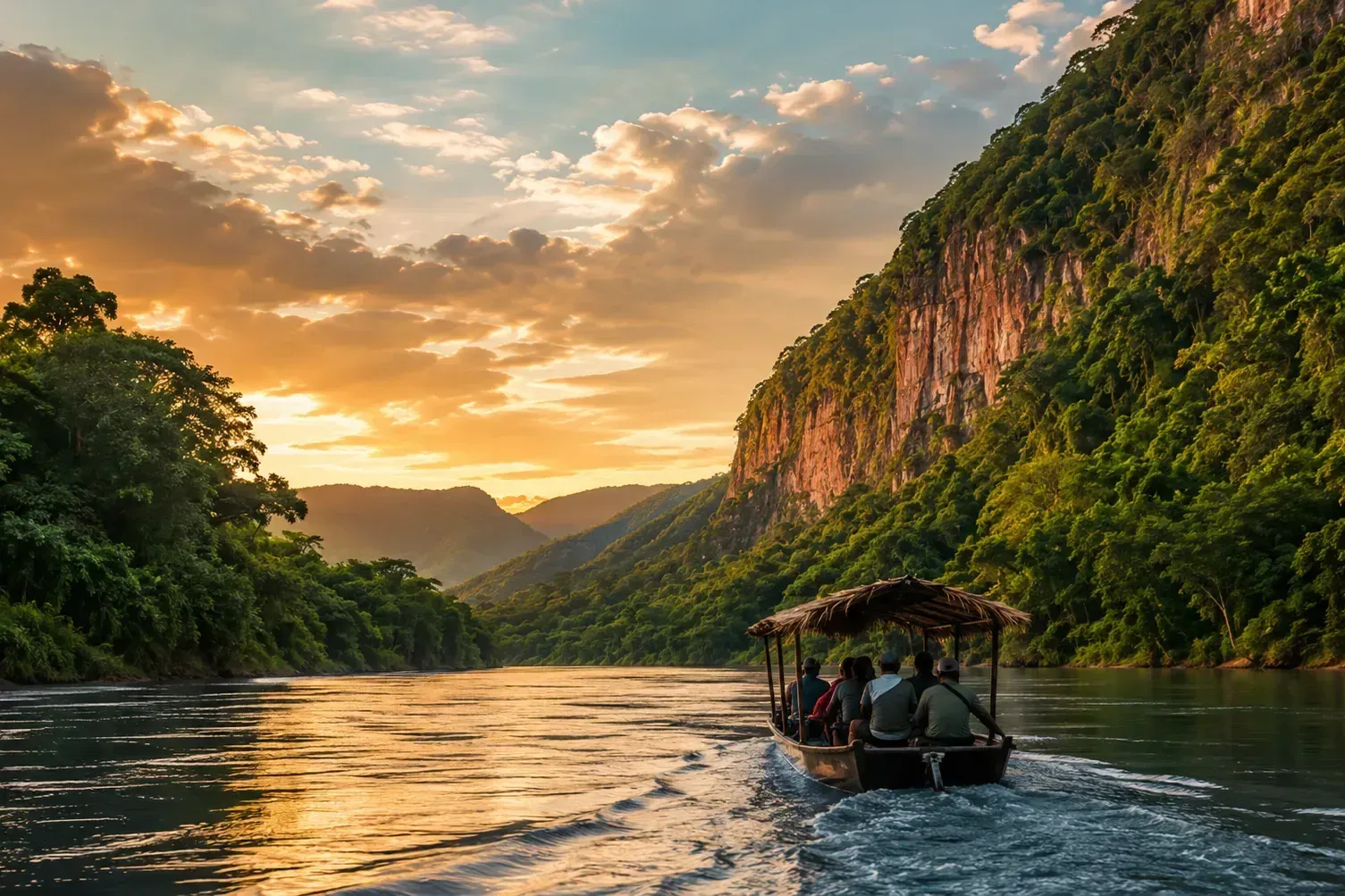 Bajada a la ceja de selva por el río